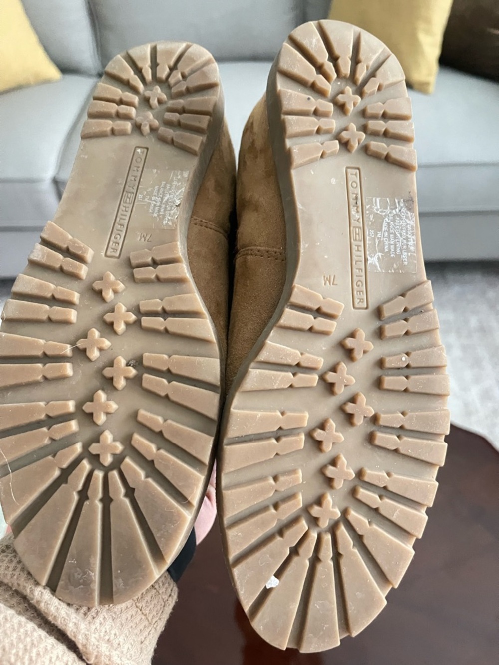 Tommy Hilfiger Tan Suede Shearling-Lined Ankle Boot - Picture 9 of 10